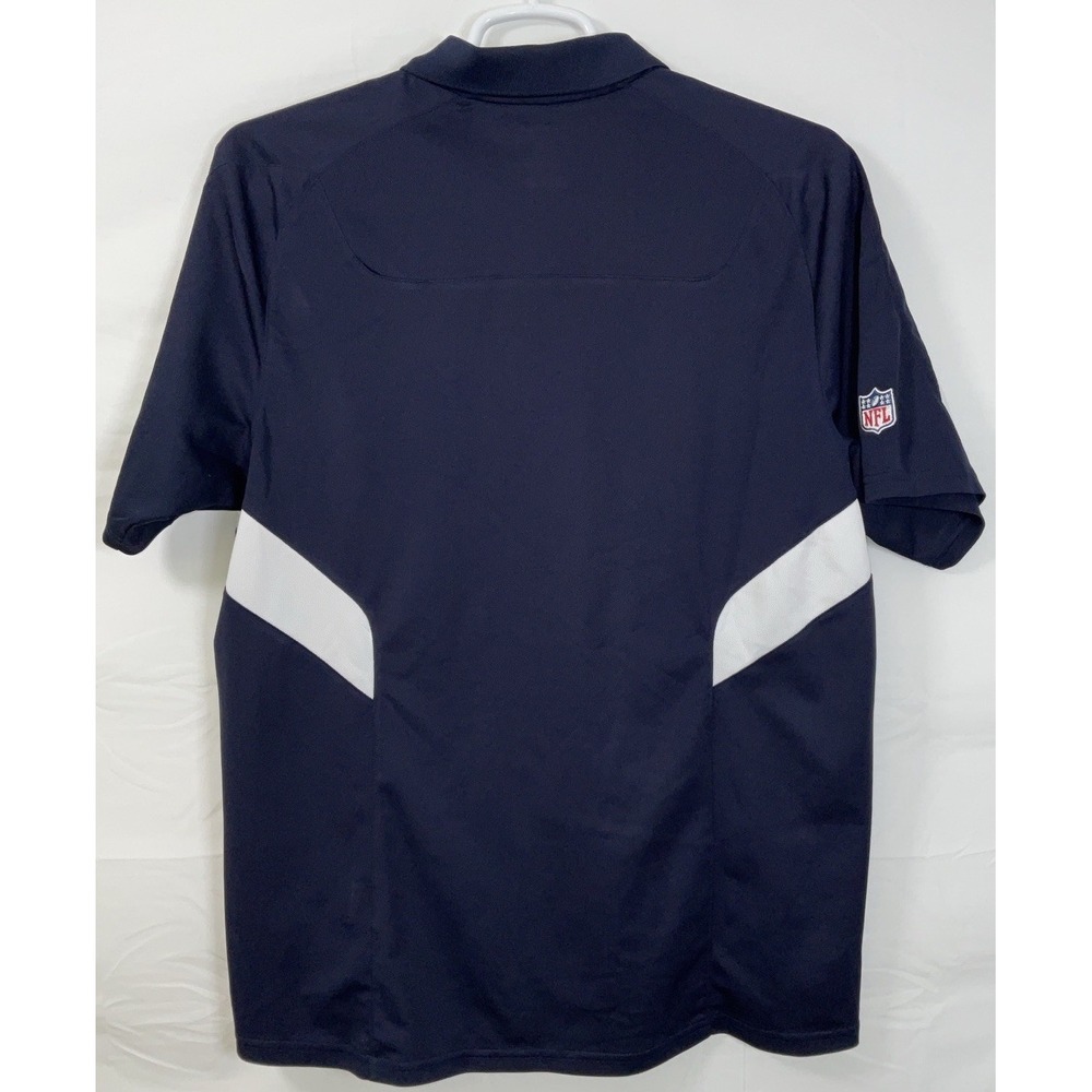Men's Reebok Play Dry NFL Denver Broncos Polo Shirt Blue & White - Size Medium - Picture 4 of 4